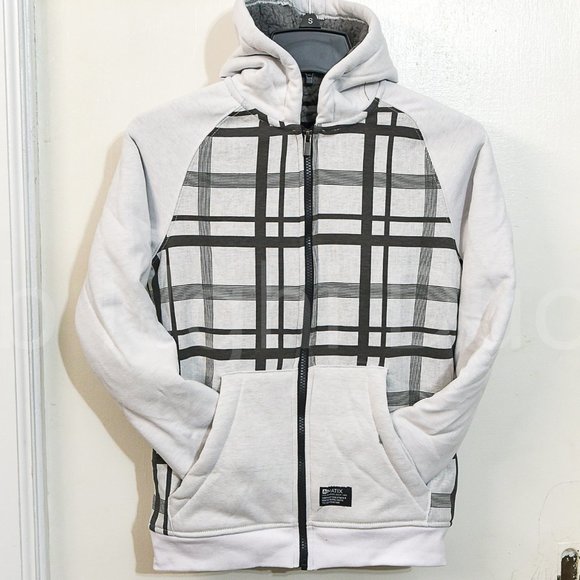 MATIX Boys White Plaid Combo Hooded Sweater - Picture 2 of 5